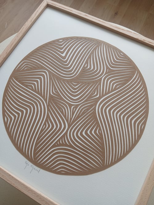 30x30cm, papercut, brun, indrammet  (2)