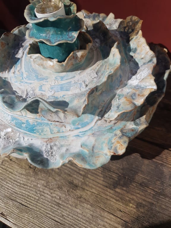 BØLGESKVULP håndlavet lampe  billede 3