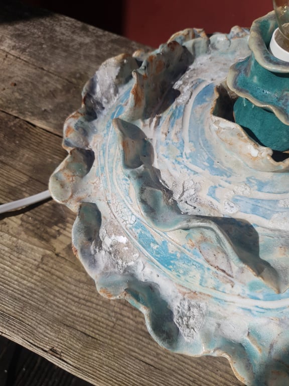 BØLGESKVULP håndlavet lampe  billede 4