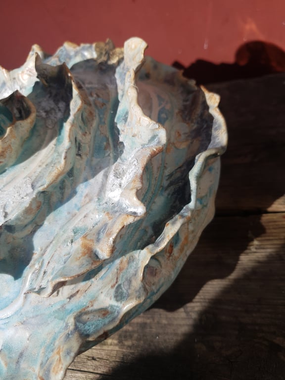 BØLGESKVULP håndlavet lampe  billede 5