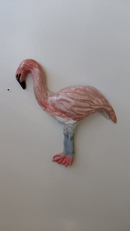 Lydwrød væghængt flamingo