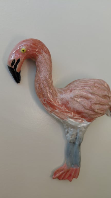 Lydwrød væghængt flamingo billede 2