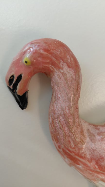 Lydwrød væghængt flamingo billede 3