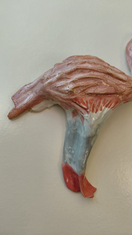 væghængt lyserød flamingo (med lille skønhedsfejl) billede 5