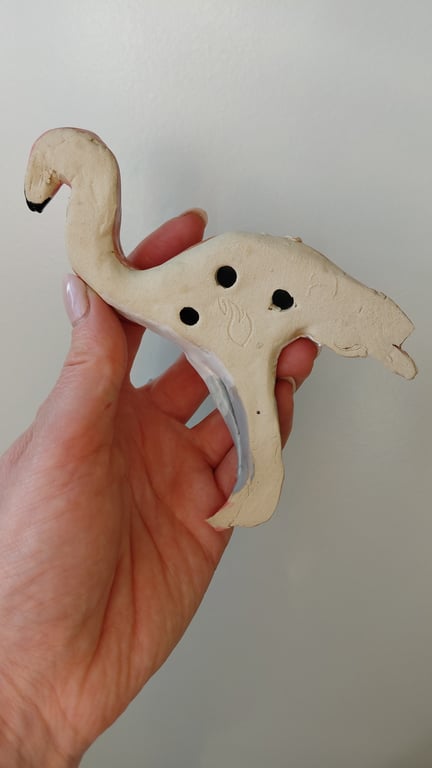 væghængt lyserød flamingo (med lille skønhedsfejl) billede 10