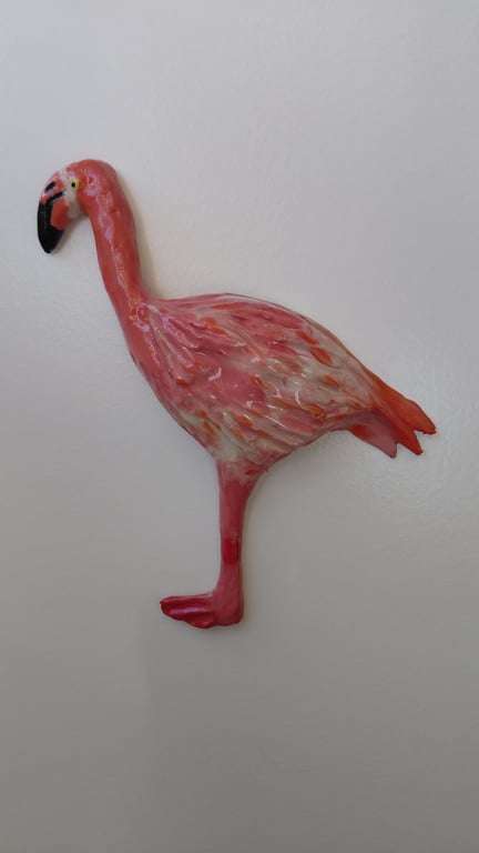væghængt flamingo orange/lyserød