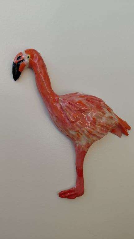 væghængt flamingo orange/lyserød billede 2