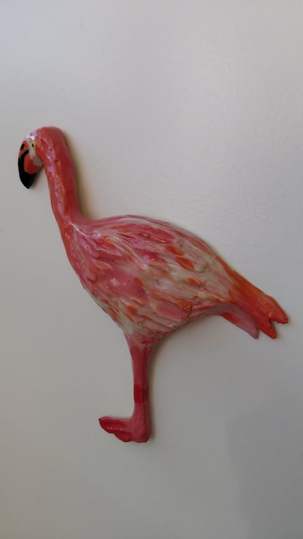 væghængt flamingo orange/lyserød billede 3