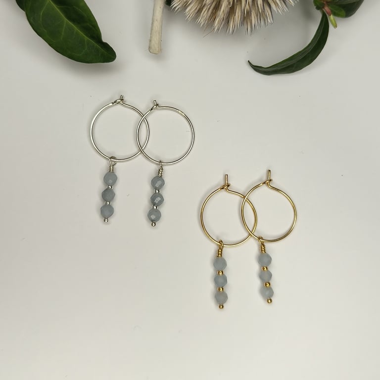 Trillinger hoops - blå angelit