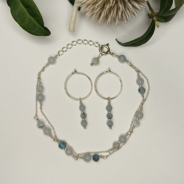 Trillinger hoops - blå angelit billede 2