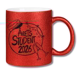 Krus: Årets Student 2026 Rød glimmer – produktbillede