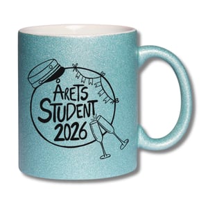 Krus: Årets Student 2026 Blå glimmer – produktbillede