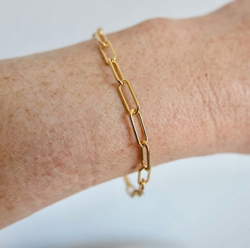 Paperclip bracelet gold plated silver (2)