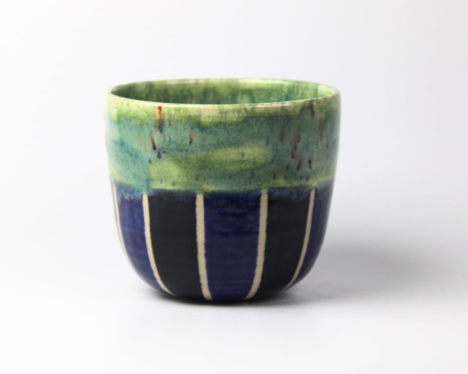 Kop uden hank - blå og grøn