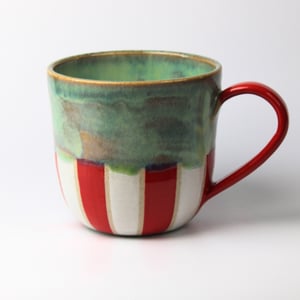 Stor tivoli kop, turkis og rød hank – produktbillede