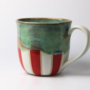 Stor tivoli kop, turkis og hvid hank – produktbillede