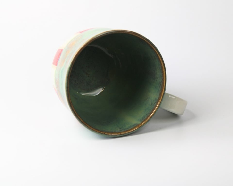 Stor tivoli kop, turkis og hvid hank billede 2