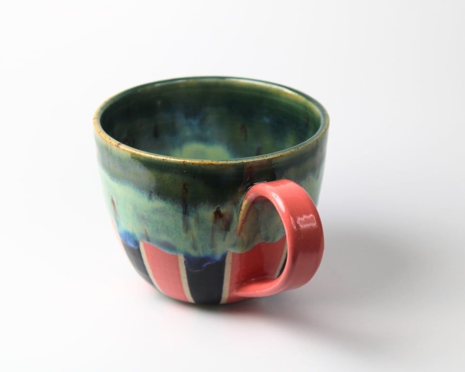 Kop i lyserød, sort og grøn billede 3