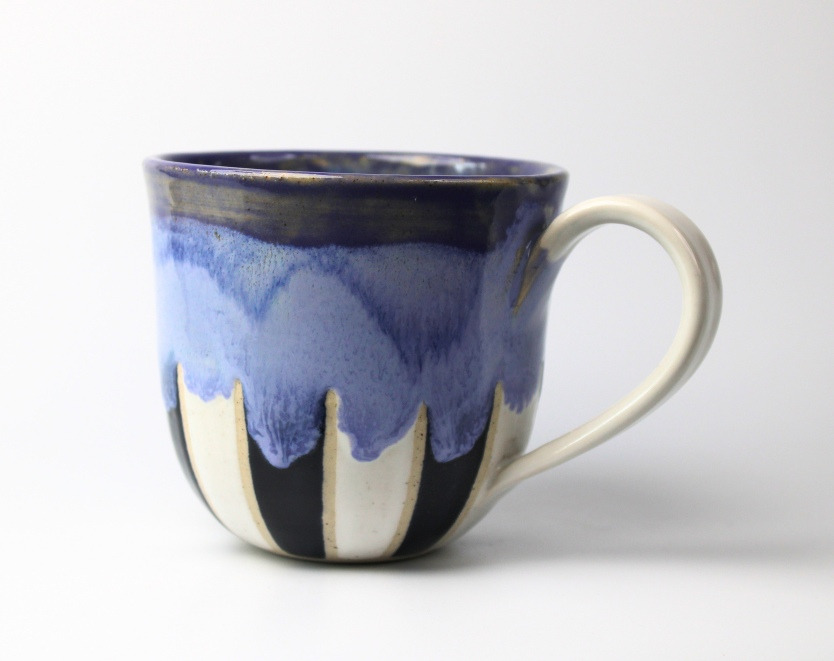 Tivoli kop med hvid hank - lilla nuancer