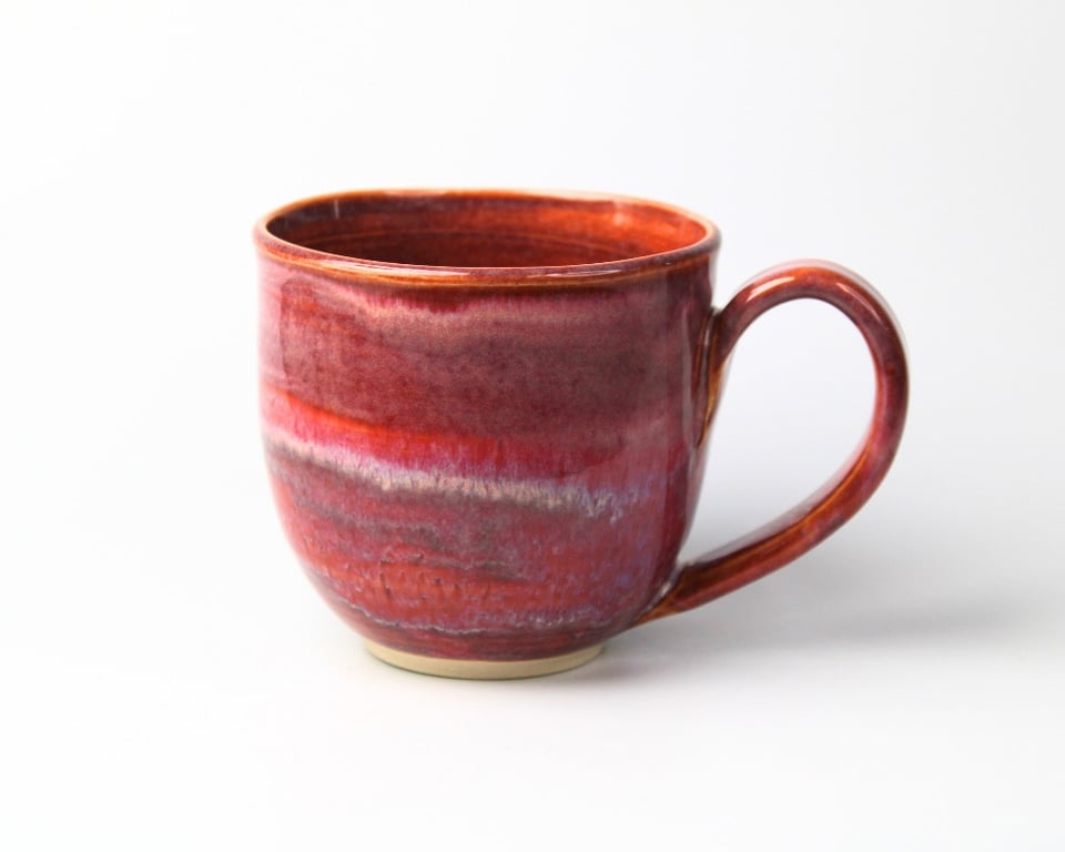 Kop med hank - røde nuancer