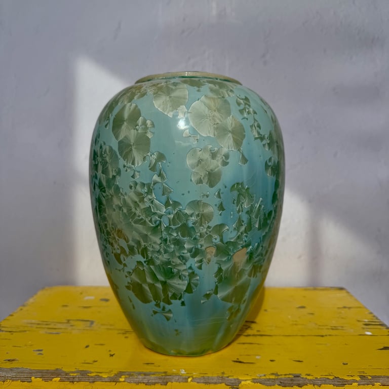 Krystal vase grøn 