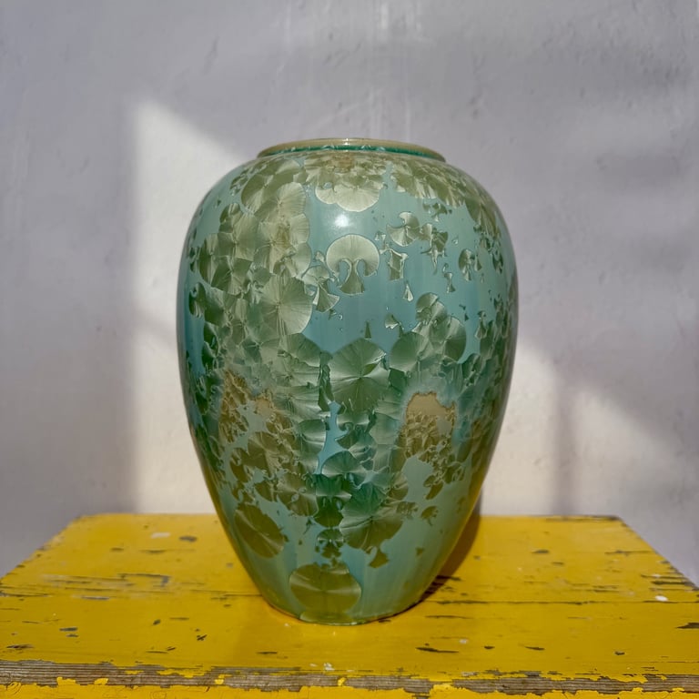 Krystal vase grøn  billede 2