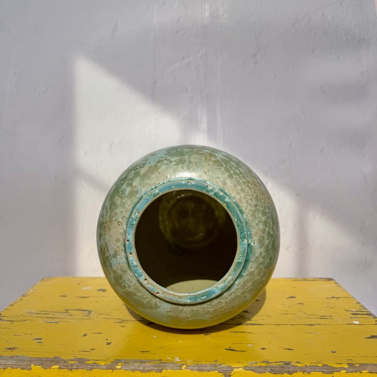 Krystal vase grøn  billede 3