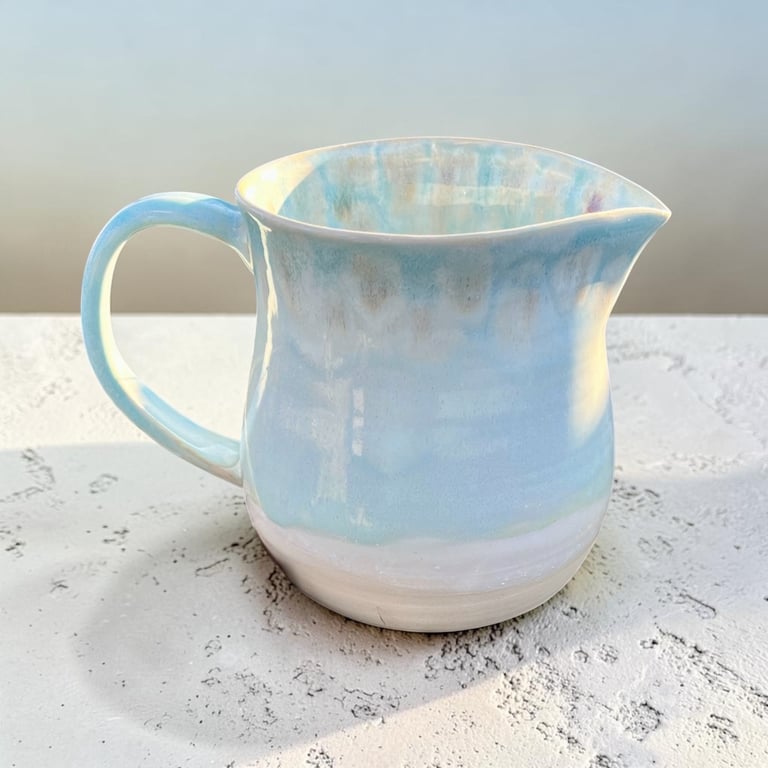 Babyblå skål – hånddrejet billede 2