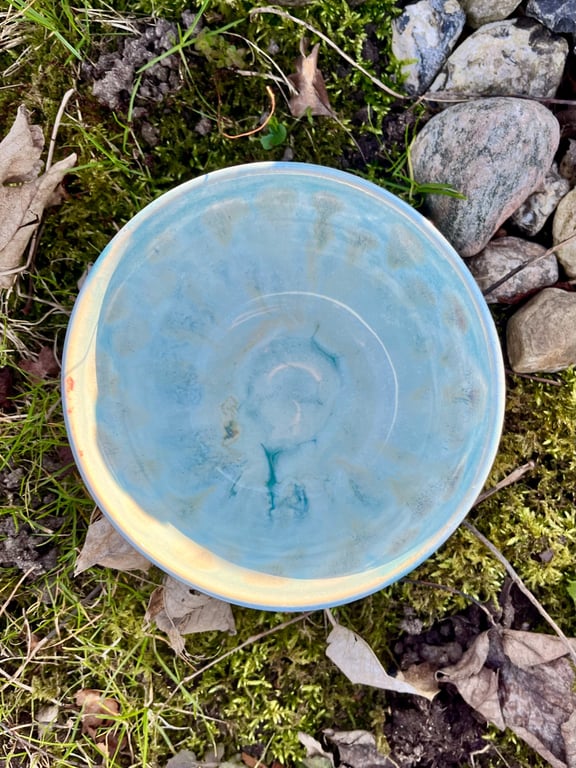 Babyblå skål – hånddrejet billede 4