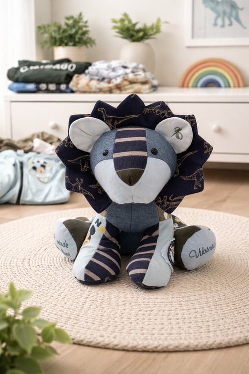 Bamse " Løve " syet af gammelt tøj, eller nyt stof (1)
