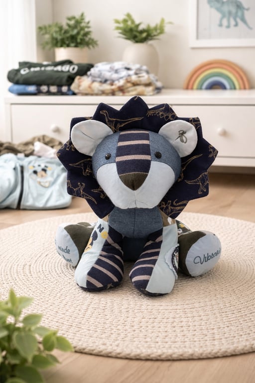 Bamse " Løve " syet af gammelt tøj, eller nyt stof billede 2