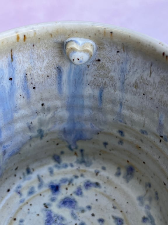 Blå/hvid kop. 280 ml. H: 8 cm billede 3