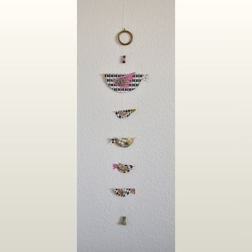 URO-lige fugle - Mobile med sort/hvid, pink og gyldne detaljer
