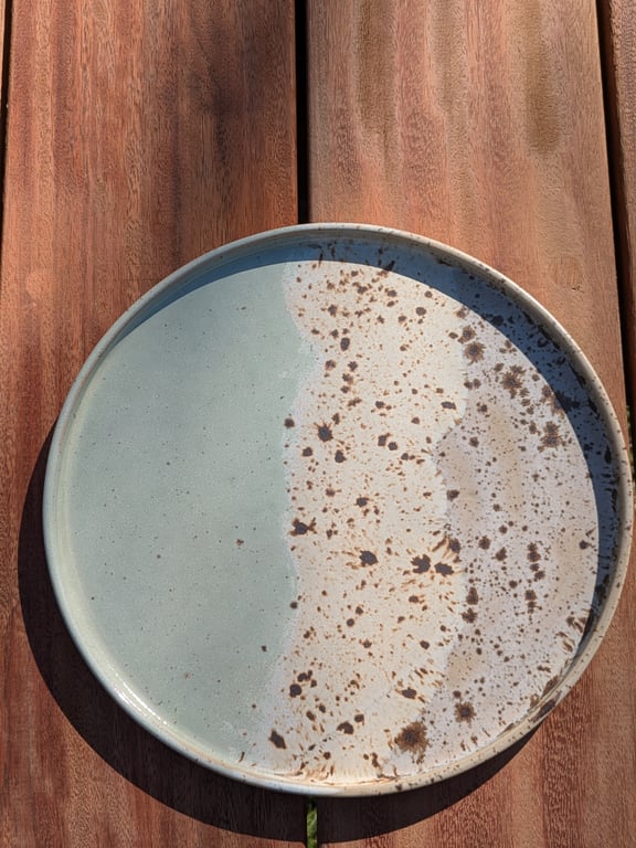 Middagstallerken pebermynte/brunnistret 