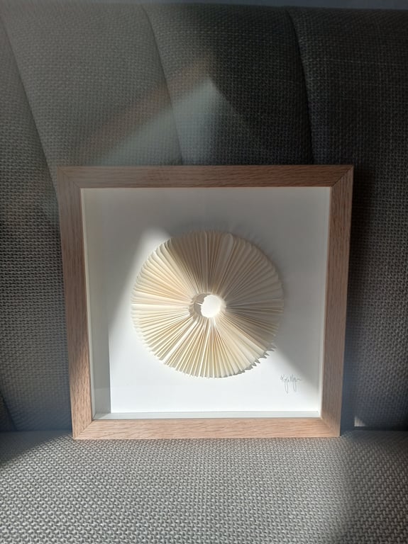 24x24cm, relief, hvid, Indrammet  billede 2