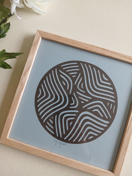 20x20cm, papercut, indrammet