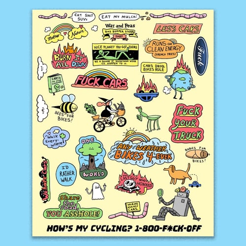 War and Peas, F*ck cars! Sticker Sheets (1)