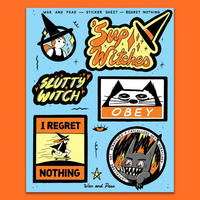 War and Peas, Sticker sheet, Regret Nothing!