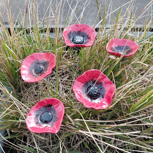 Blomst på stilk rød (4)