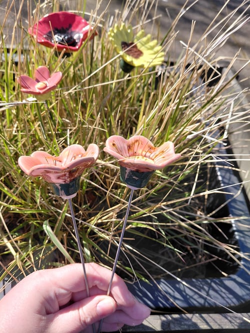 Blomst på stilk lyserød (3)
