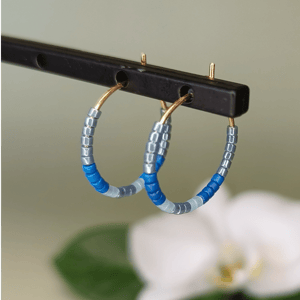 Farve cirkler - øreringe - blå – produktbillede