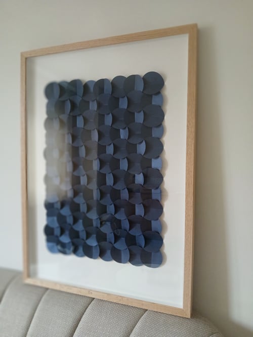 50x70cm, 3D papirrelief, Marineblå, indrammet  (4)