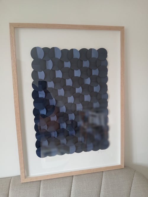 50x70cm, 3D papirrelief, Marineblå, indrammet  (5)