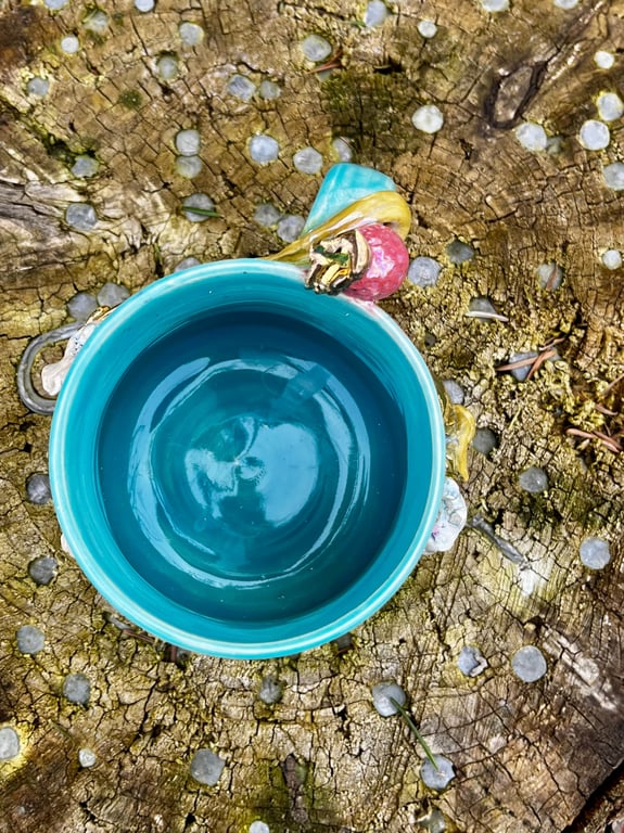 Overflod 1 – håndlavet keramik krus med guld &amp; MOP billede 5