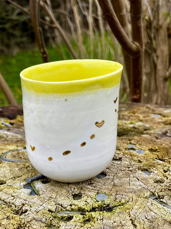 Flyvske Guld hjerter- håndlavet keramik billede 3