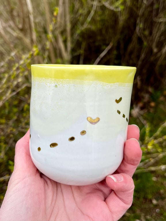 Flyvske Guld hjerter- håndlavet keramik billede 6