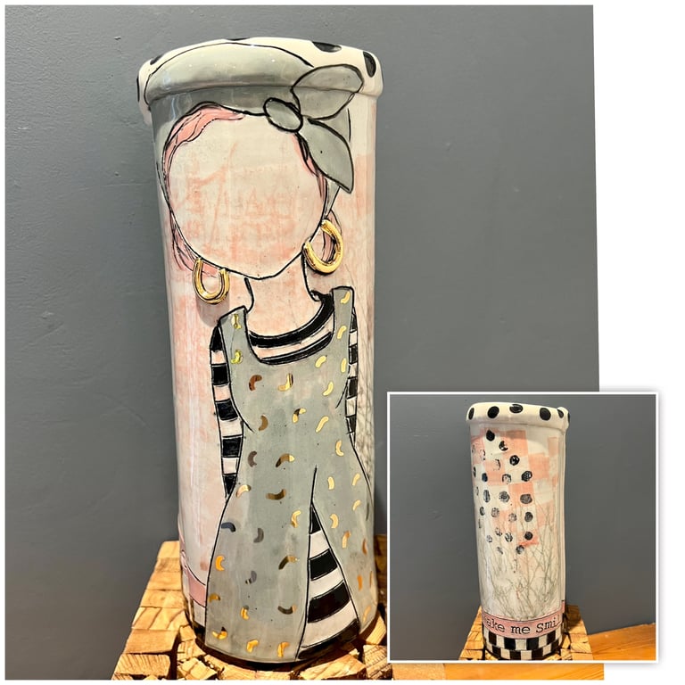 "Dejlige Damer" keramik vase