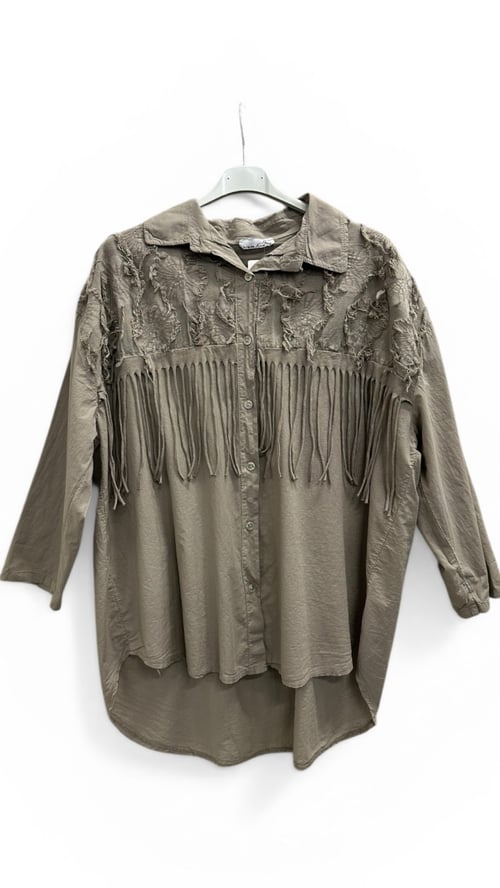Jessie cotton shirt, Taupe. Onesize 36-46. (2)