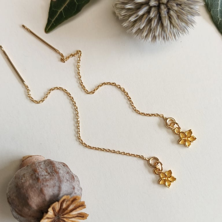 Elfenben blomst øreringe - ørekæder billede 2