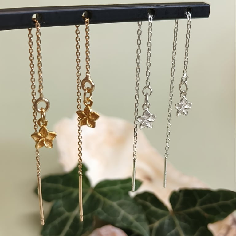 Elfenben blomst øreringe - ørekæder billede 3